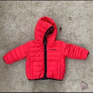 Infant 6-12 month Red Columbia reversible coat